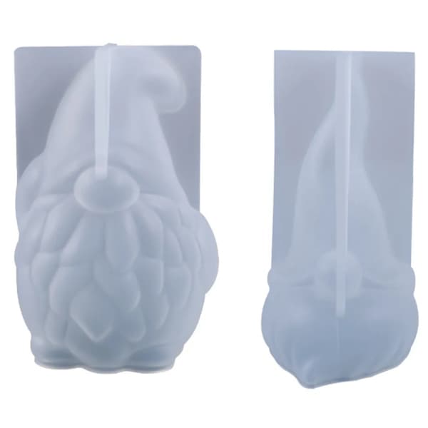 2 stk silikon julegnom lysform, DIY julenisse lyslaging