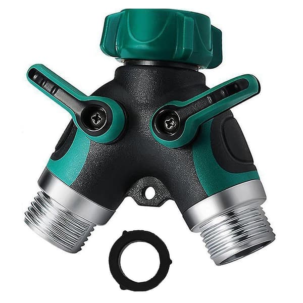2-vejs Y-slangesplitter, haveslangesplitter med 3/4\" fitting, komfortabelt greb