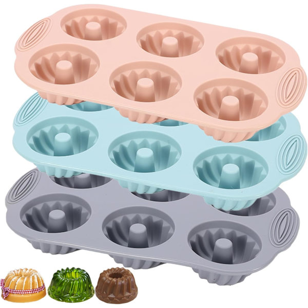 3-delt geléformsett med silikonrør for kaker. 3PC