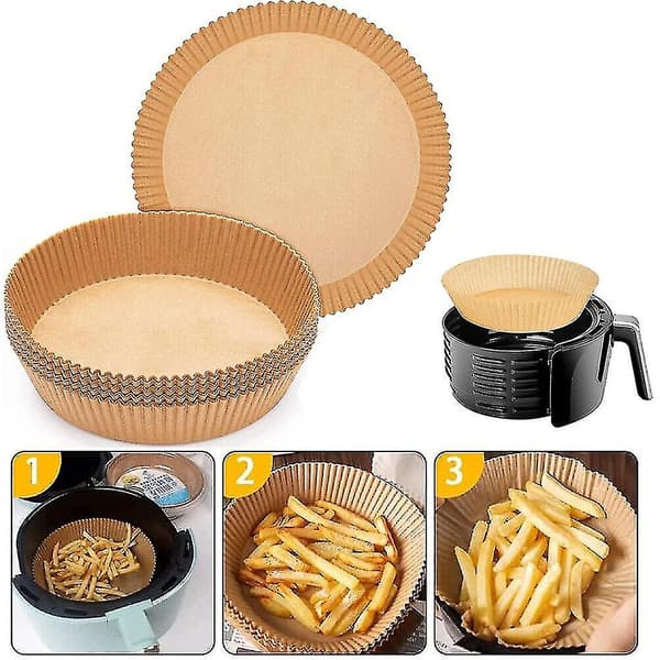 100 stk Airfryer Engangs Papir Liner Non-stick Bakepapir Liners (20cm-100stk)