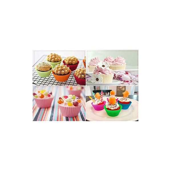 40 Muffinforme Genanvendelige Non-Stick Silikone Bageforme til Pyntning af Cupcakes og Kager