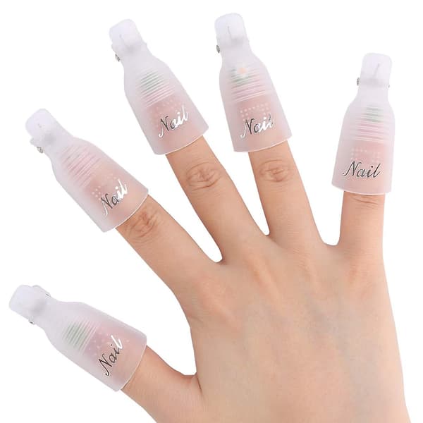 1 stk 10 stk neglekunstfjernelsesclips-gennemsigtig makeup