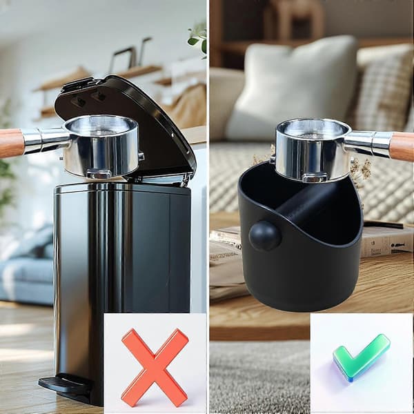 Kompakt Espresso Knock Box til Hjemmekontorbrug 4'x4'