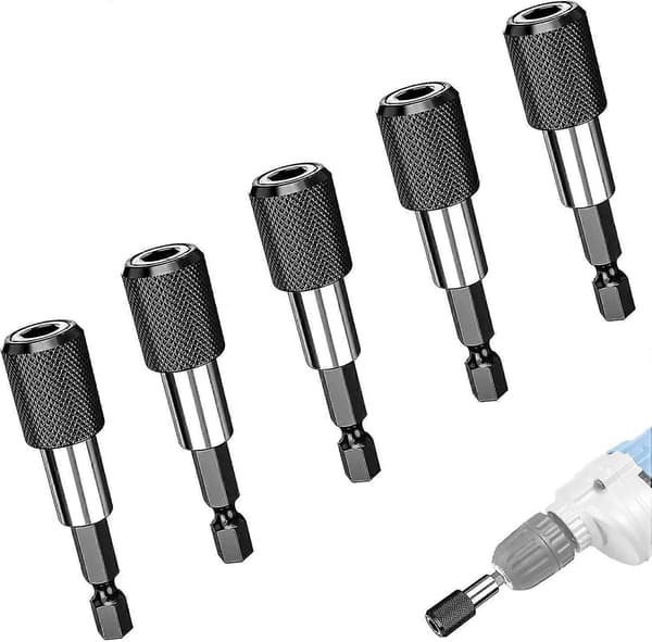 5 stk magnetisk bitsholder, 1/4 tomme 60 mm slagbitsholder