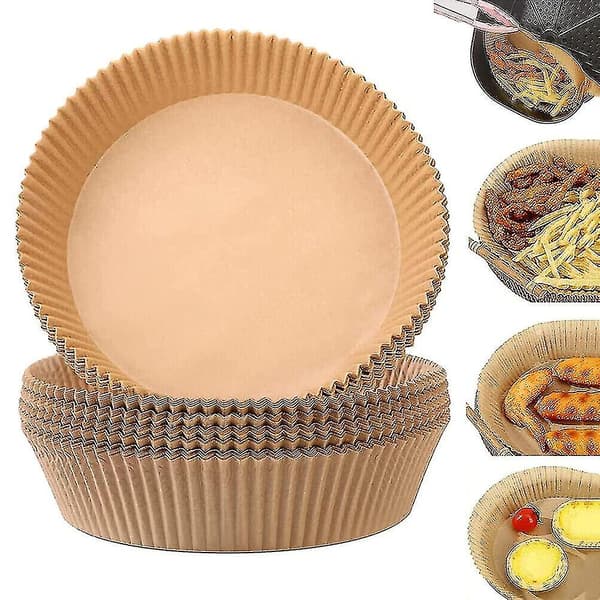 100 stk Airfryer Engangs Papir Liner Non-stick Bakepapir Liners (20cm-100stk)