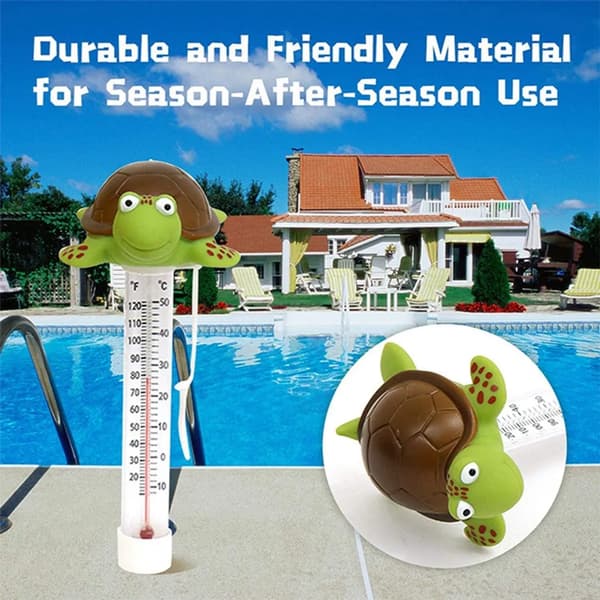 Sköldpadda Pooltermometer, Vattentemperaturtermometer för Pooler och Spa, Pooltermometer, Flytande Pooltermometer