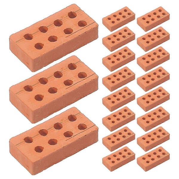 100 stk. Miniature Mursten til DIY Små Mursten til Modelhuse, Slotte &amp; Håndværksprojekter