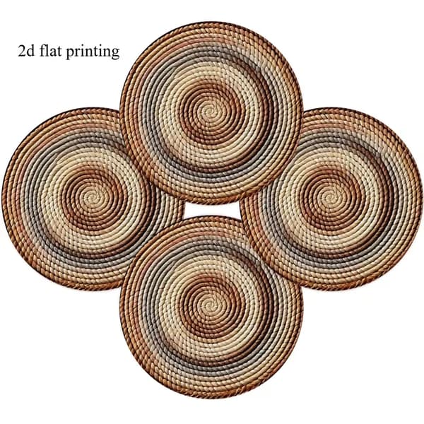 Neliosainen pyöreä 2D-tulostettuTabletti-setti 4PC