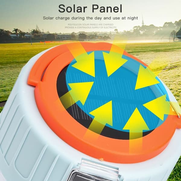 Solar Campinglampe Multifunksjonell Campinglanterne LED Teltlys Oppladbare Utendørs Solcellelamper