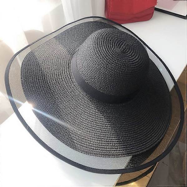 Sommarstrand Solhattar för Kvinnor Vikbara Floppy Resevänliga UV-Hatt, Bredbrättad Hatt UPF 50+
