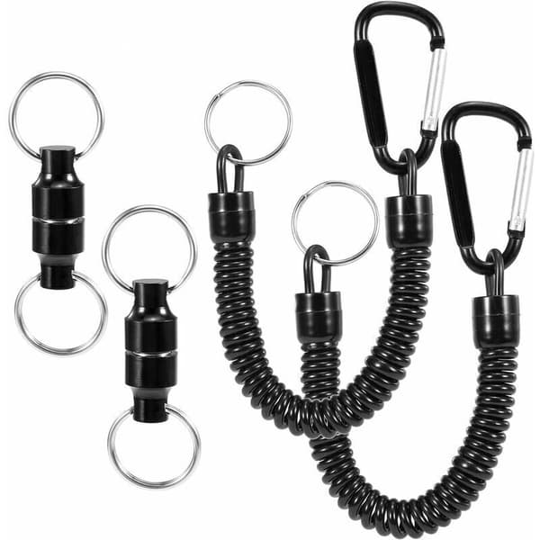 2-pack magnetisk flugfiskennätanslutning med spiralkabel Modell: Svart