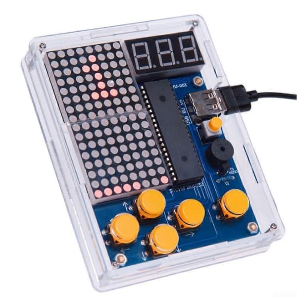 DIY Retro Spillekonsol Kit med Klassisk Pixel Art Design til Bygning og Programmering af Spil