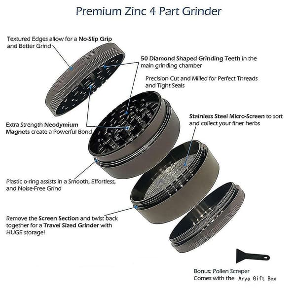 Røgsmuldre i aluminiumslegering, 50 mm diameter, firelags metalsmadrer