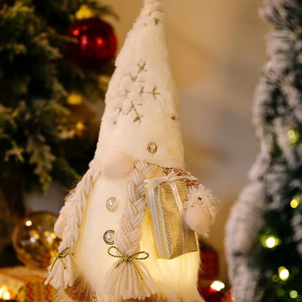 2x julepynt nisse svensk julemand med LED
