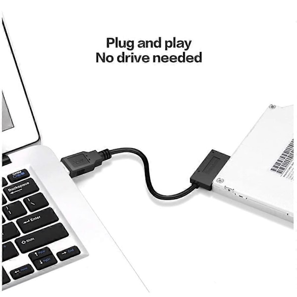 35 cm USB-adapter PC SATA til USB 2.0-konverter Slimline 13-pinners 6P+7P CD DVD ROM-drivenhetskabel for bærbar PC
