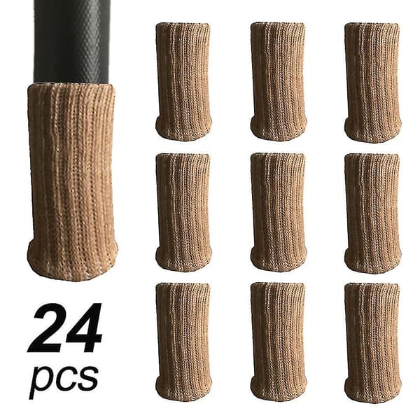 24 st Kaffefärgade Möbelstrumpor, polyester Stolsbensstrumpor Golvskydd