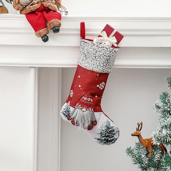 Julstrumpa hänge Tomte snögubbe strumpa