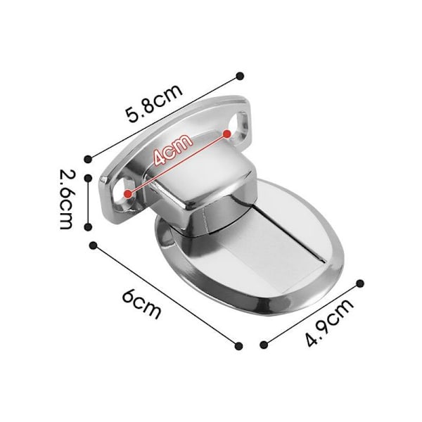 1 stk sølv dørstopper i rustfritt stål, 5,8 x 6 x 2,6 cm
