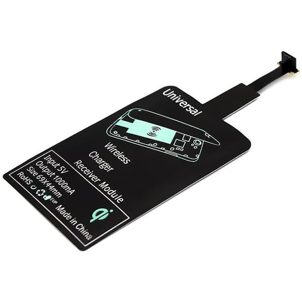 Qi-adapter – Trådløs mottaker for lading til Micro-USB – Svart