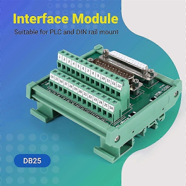 DB25 DIN-skinne interface modul han-hun stik breakout board