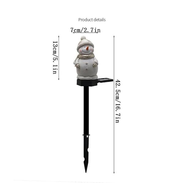 LED snemand solcellelampe havelys julehavepynt plænelys julepynt