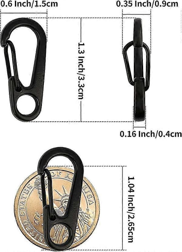 Aluminiums Snap Hooks, 1.3\" Mini Karabiner Sæt, Snap Lock Karabiner Hooks, Nøglering Hooks