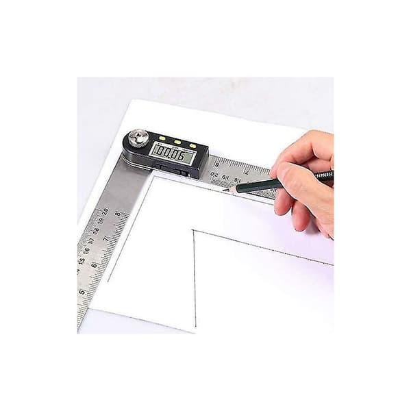 0-360 digital lineal 200mm/8 tommer digital vinkelmåler i rustfrit stål med LCD-display