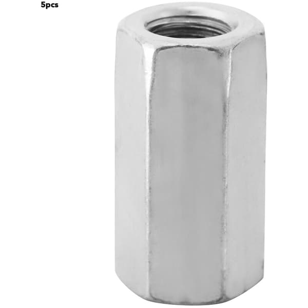 5 stk lang stangmutter, sekskantmutter, avstandsstykker med gjenger (M12 x 38)