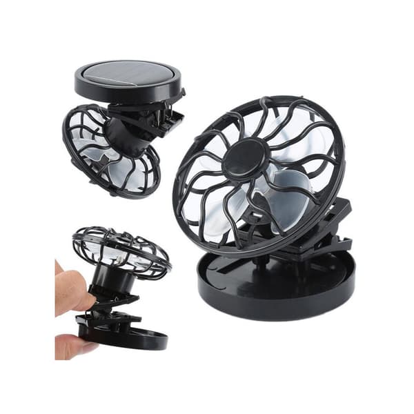 1 stk. Clip-on Udendørs Solar Ventilator Mini Bærbar Ventilator Udendørs Værktøj Sort