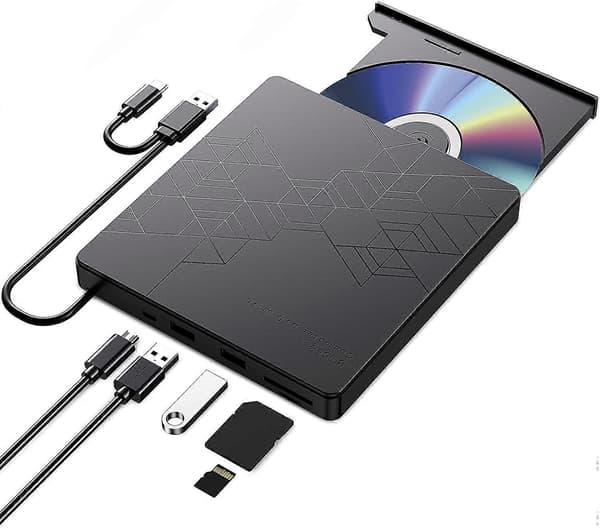 Multifunktionel ekstern CD DVD-driver USB3.0 CD/DVD-brænder bærbar CD&amp;DVD-ROM disk-afspiller brænder omskriver adapter