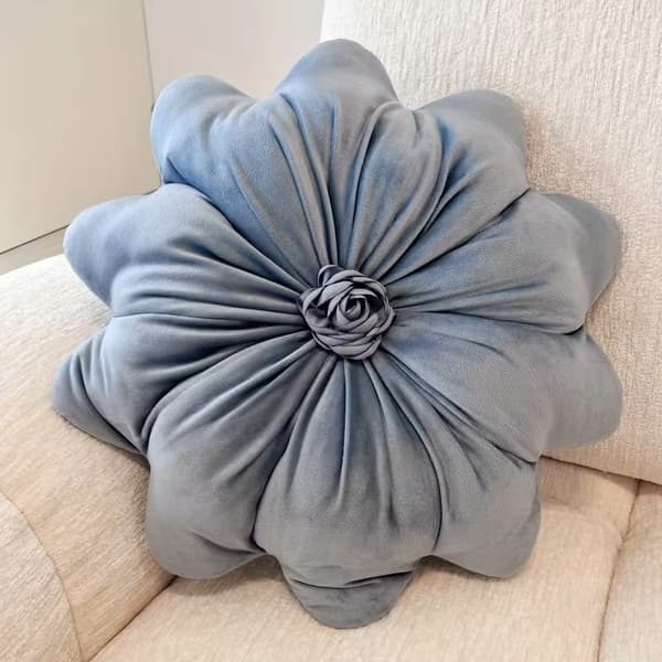 Nederlandsk fløyel polstrede puter, ensfargede sofaputer Blue (40CM)