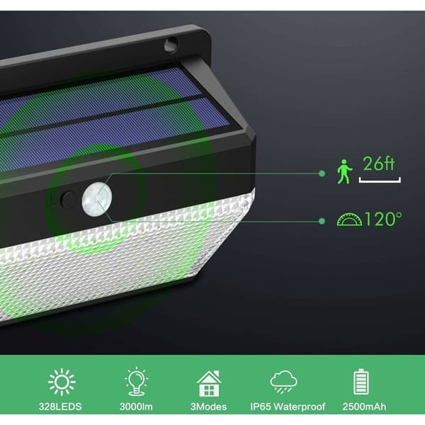 158LED aurinkoseinävalaisin kolmipuolisella valolla