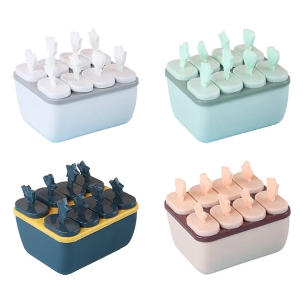 Pakke med 4 isforme med 32 gitter, ispindeform, isforme, ispindeforme, genanvendelige isterningforme, 4 farver