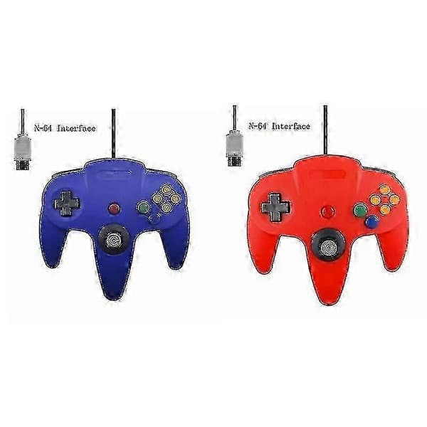 2-pak Klassisk Kablet N64 Controller Retro Spil 64-bit Gamepad Joystick Udskiftning