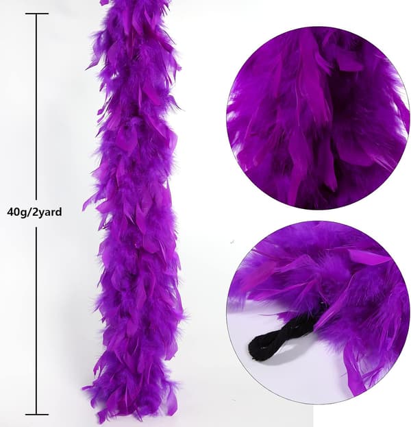 Fjäderscarf, 40g pysselmaterial, bröllopsfest Halloween-dekoration (Lila)