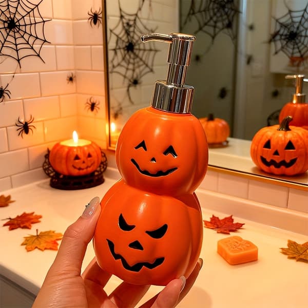 1/Kreativ Halloween og Jule Græskarformet Sæbedispenser Orange