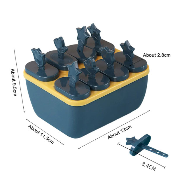 Pakke med 4 isforme med 32 gitter, ispindeform, isforme, ispindeforme, genanvendelige isterningforme, 4 farver