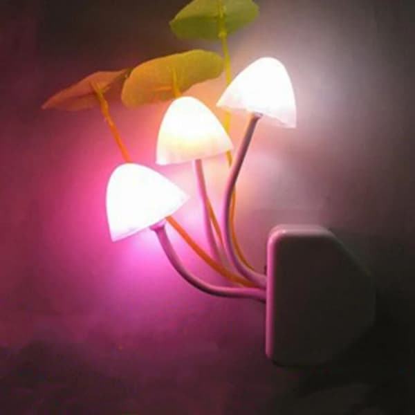Fantasy svamp LED lotusblad natlys, lysstyring, plug-in natlys, natlys