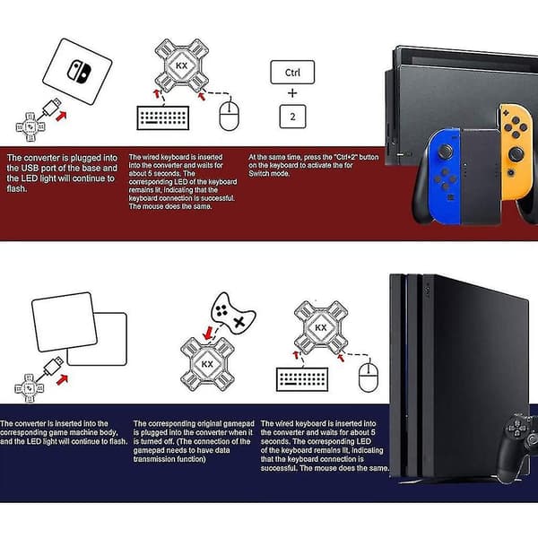 Tukee Ns/ Ps5/ Ps4 / Ps3 / X Series -näppäimistö- ja hiirisovitinta