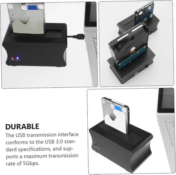 SSD-dockningsstation extern hårddiskdocka 2,5/3,5 tums SATA-enhetsfack USB 3.0-kompatibel