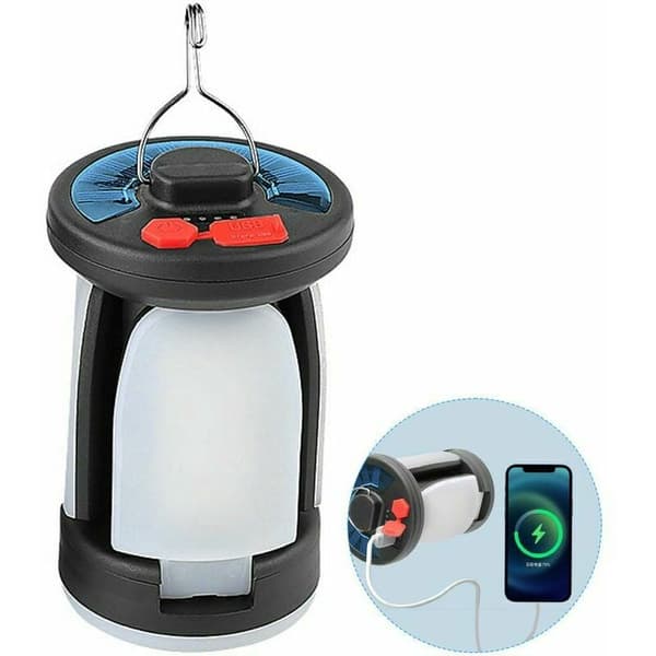 Solcellelys Solcelle Campinglys Utendørs Hengende Nødlys Sammenleggbart USB Oppladbart Campinglys 6 Hastighetsjustering 3 Bladlys