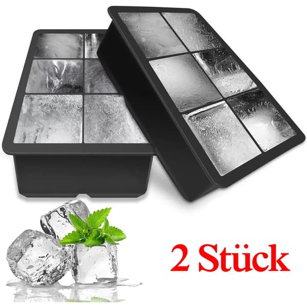 2x isterningebakke silikone 5 cm isboldform store isterningebakker