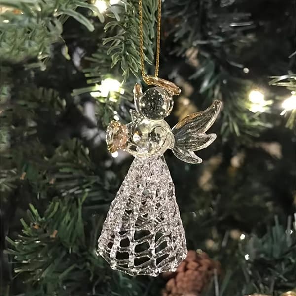 6 Stykker Klassiske Glas Engel Julepynt Juledekorationer
