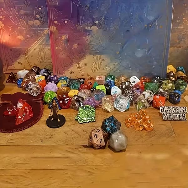 24-delt Julekalender, Terning Julekalender & Nedtællingskalender - 24-dages RPG Spil Tracker