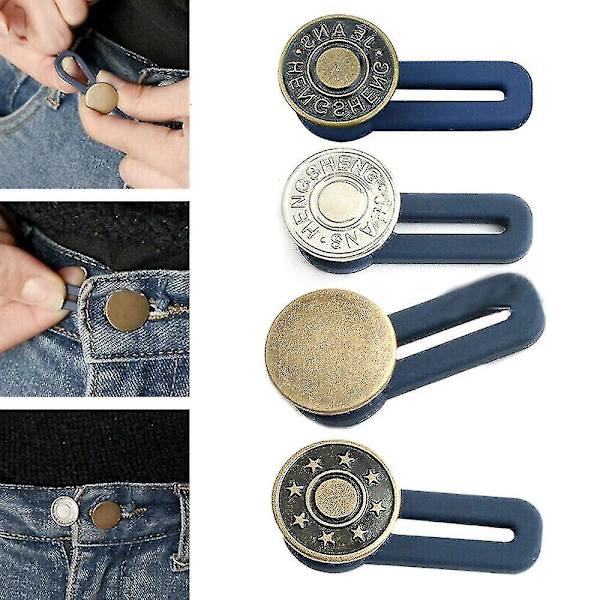 Jeans Bukser Retractable Knapp Spenne Justerbart Midjebånd Utvider (1 stk, Solid Kobber)