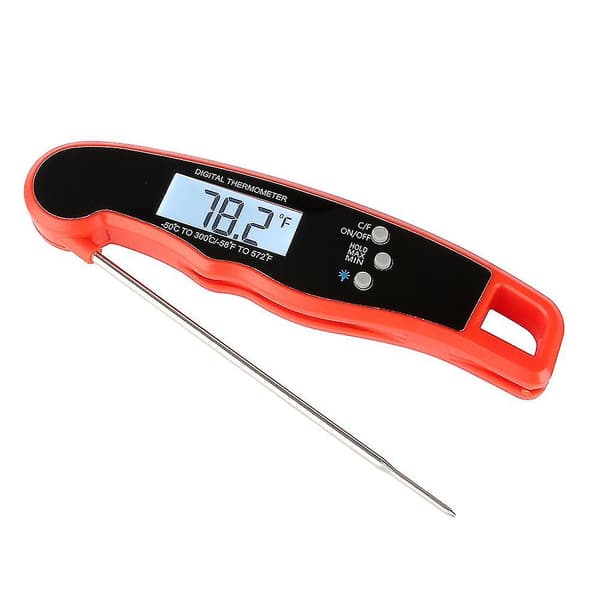 Digital snabbläst köttermometer, köksmatlagningstermometer sond röd