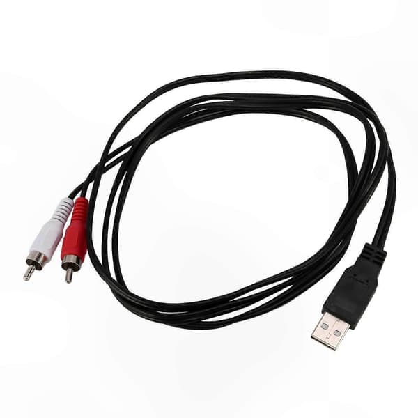 1,5M USB A til 2x RCA Phono AV-kabel til PC TV o Videoforbindelse Adapterledning