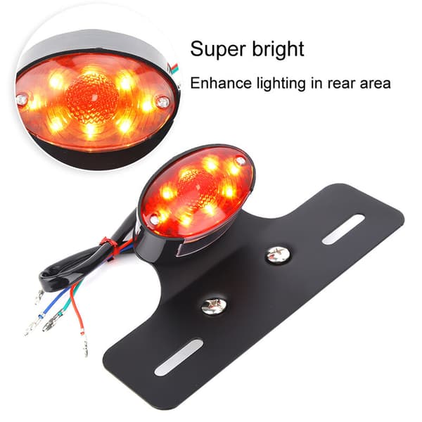 Motorcykelbaglygte, Universal Retro LED Bremsenummerpladelys, Blinklys