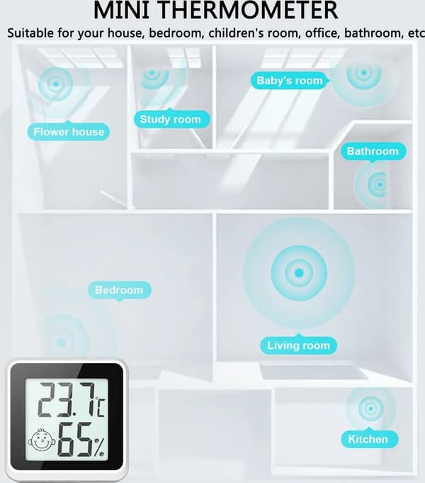 Mini digital termometer hygrometer inomhus 6 stycken, rumstermometer rumstermometer temperatur- och fuktighetsmätare