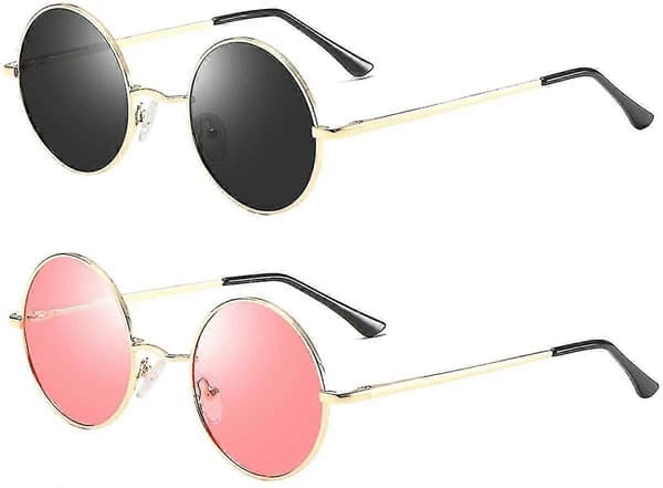 Solbriller i John Lennon-stil til unisex runde polariserede linser size:G15 Lens-gun Ash Frame